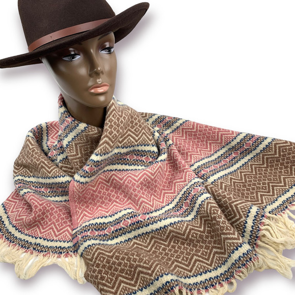 1960's FARIBO pure wool blanket shawl throw wrap - Picture 6 of 9